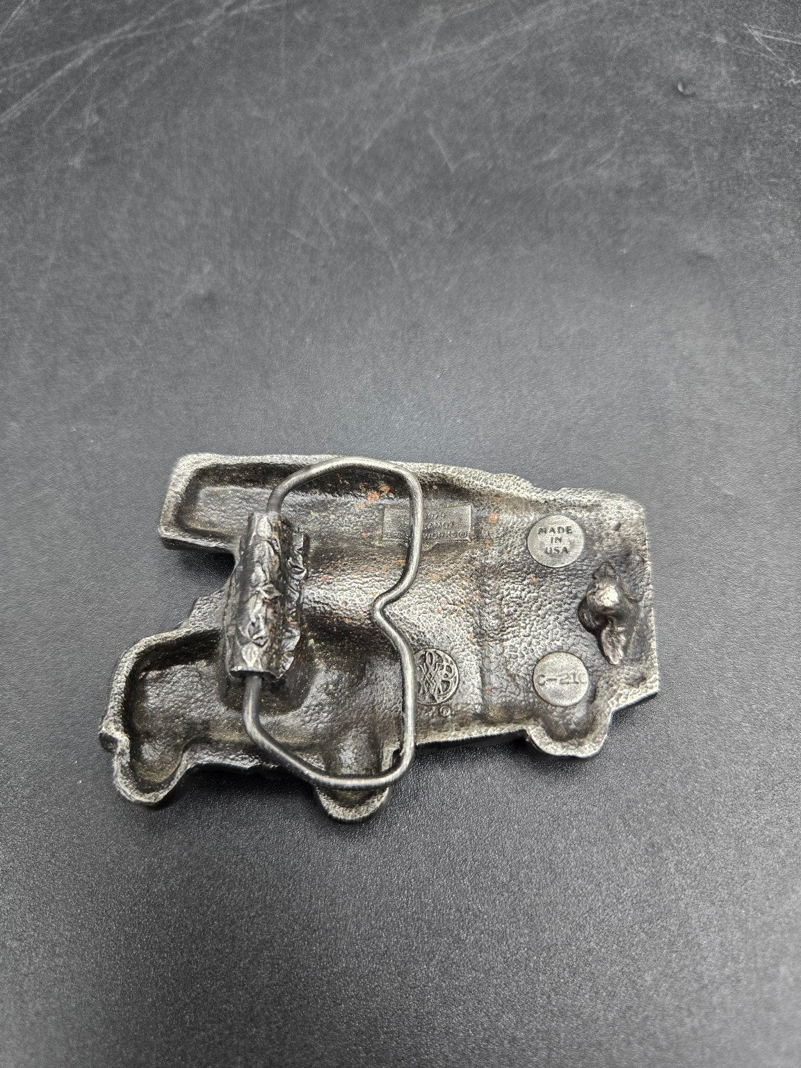 Bergamot Brass Works RV Camper Belt Buckle Silver Tone 1989 Vintage Retro USA