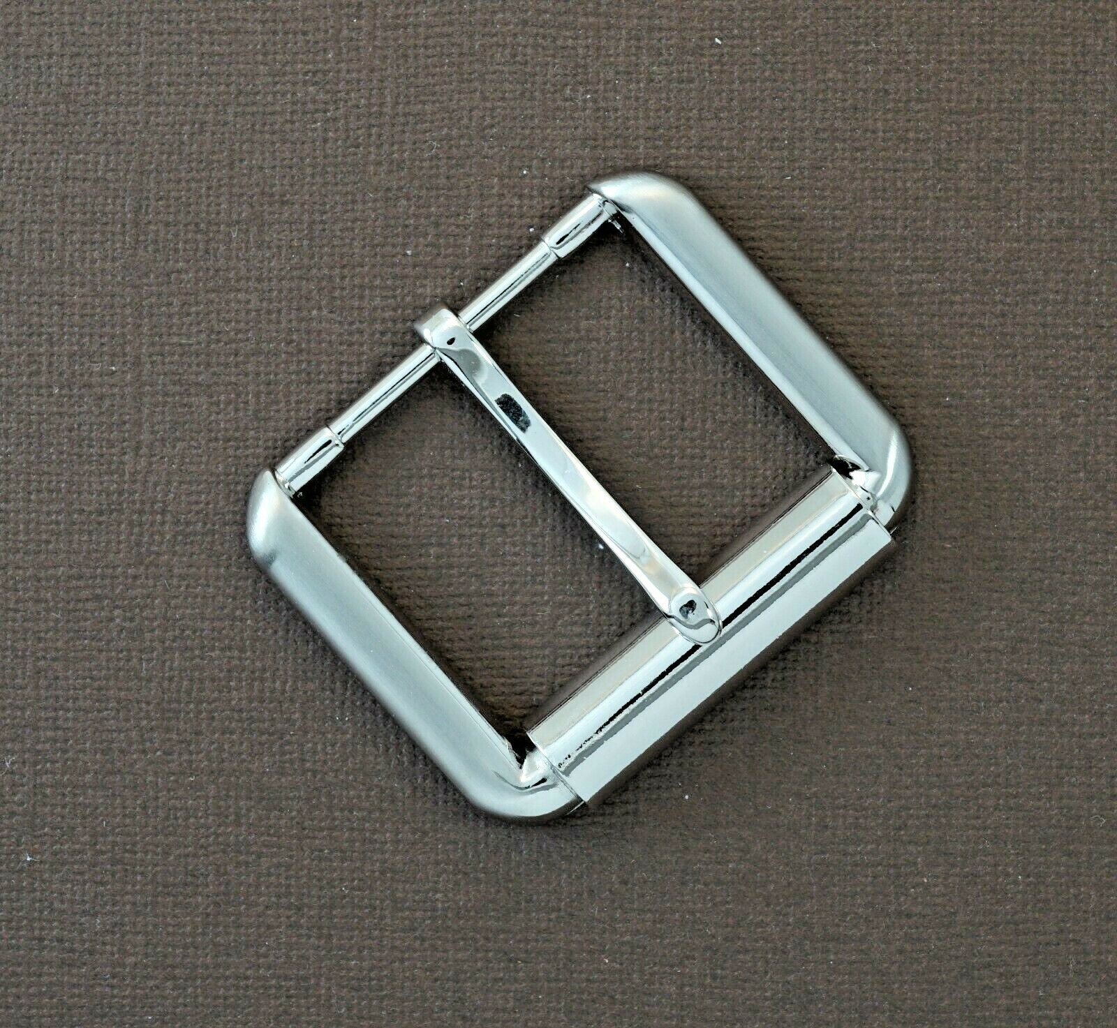 New 1 1/2&Prime; (#61) pin roller buckle, brushed nickel finish jean casual USA