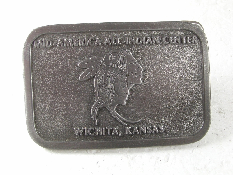 1979 Mid America All Indian Center Belt Buckle By HIT LINE U.S.A. 31916