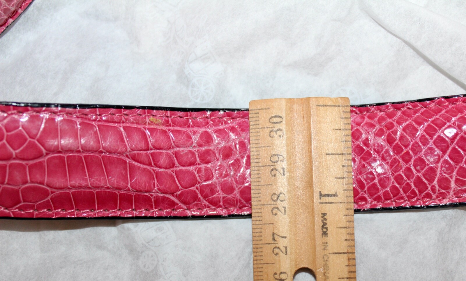 CROCODILE STERLING SILVER BELT BY ALEXANDER PINK ALLIGATOR 42