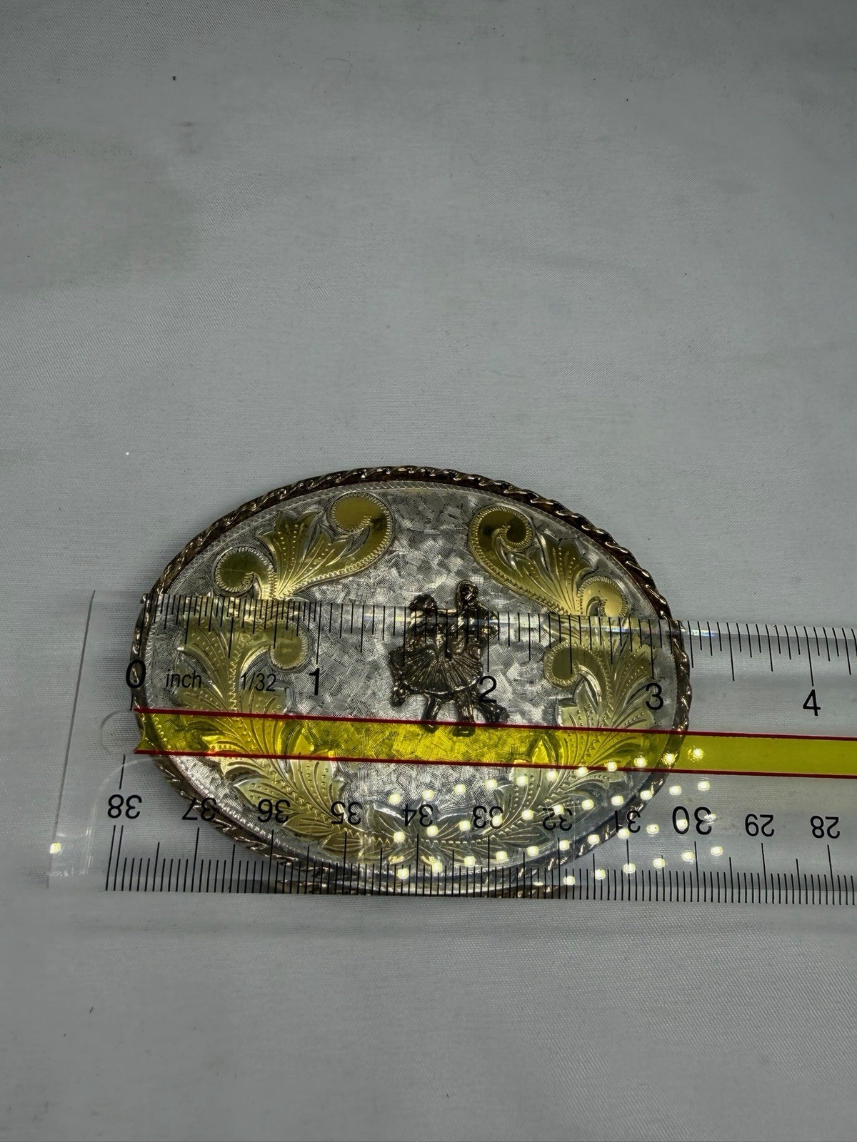 Men&rsquo;s W USA Square-Dancing Western 2-Tone Oval Belt Buckle