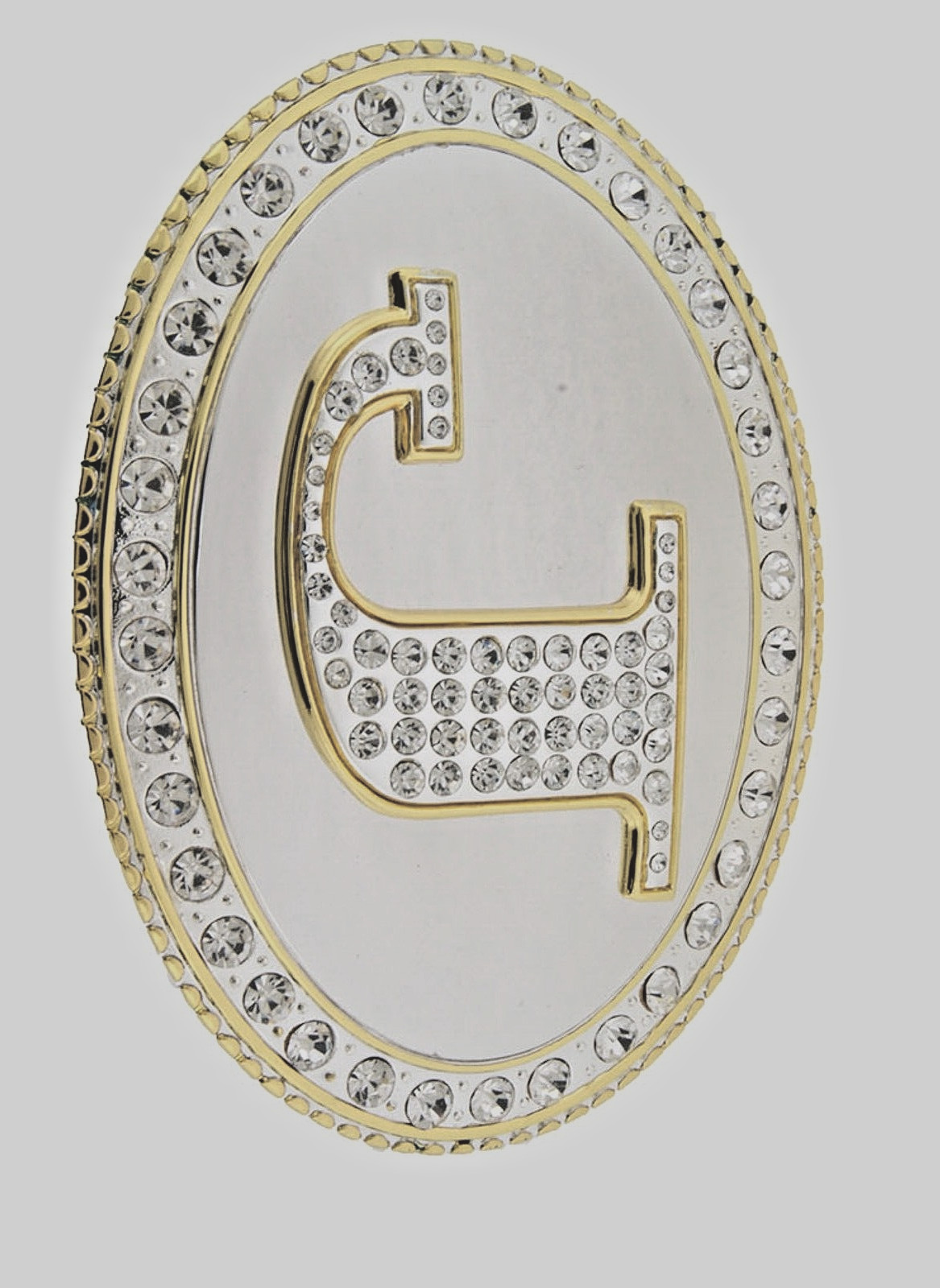 Initial J Letter Monogram Western Cowboy Men Women Gold Bling Metal Belt Buckle