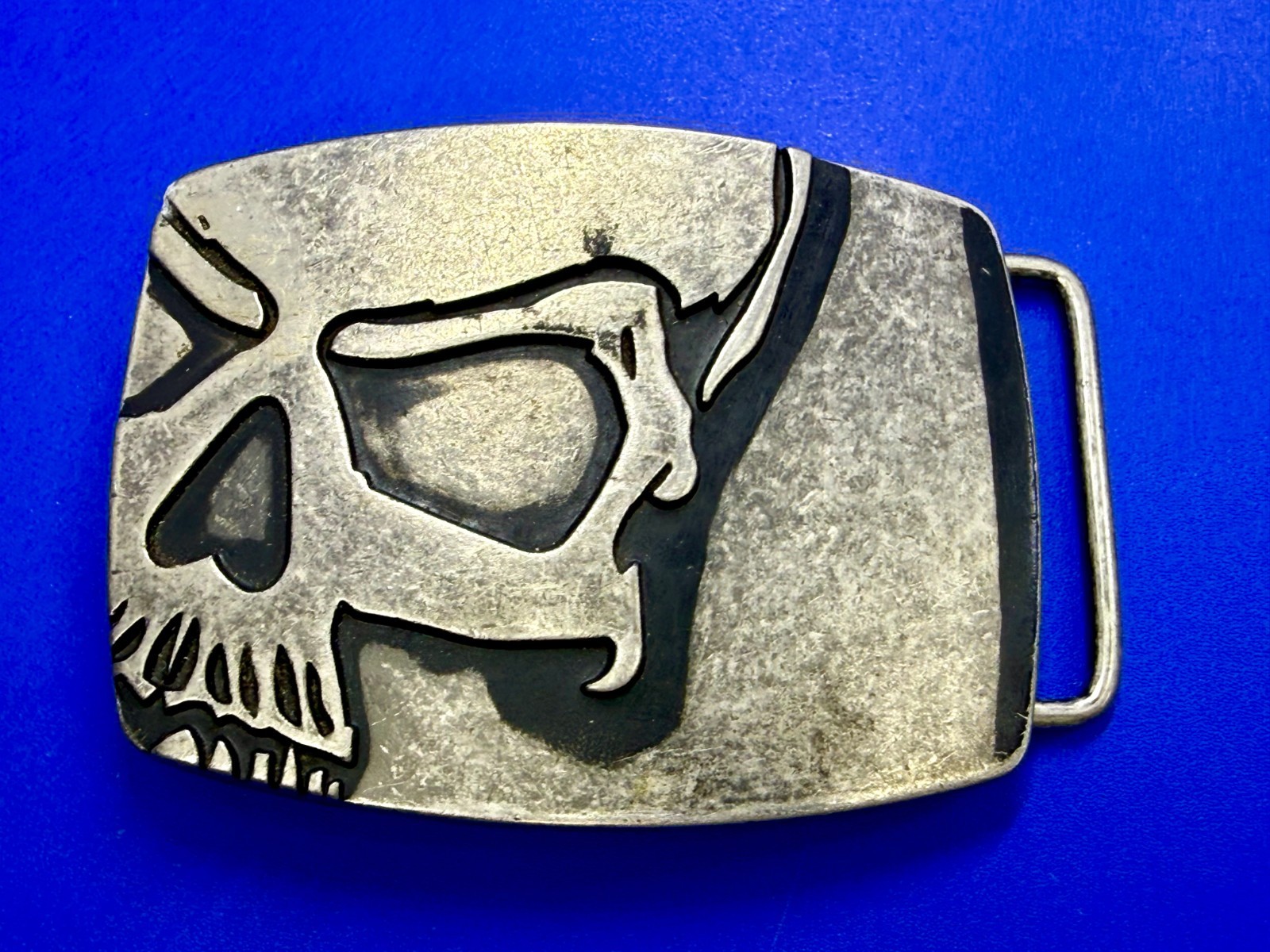 Creepy Skull Engraved Halloween Cosplay Gothic Punk Silver Color Belt Buckle