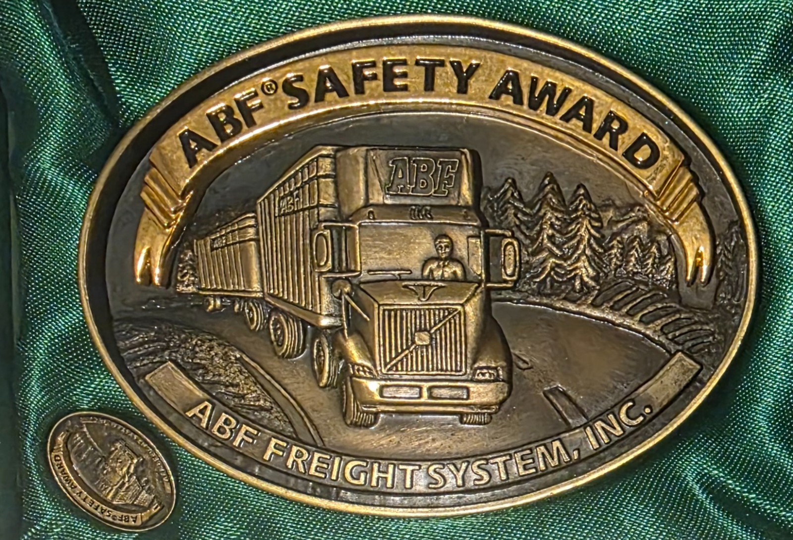 Vintage 2002 Metal Belt Buckle, Brass, ABF Freight Systems Inc, Trucking, Big