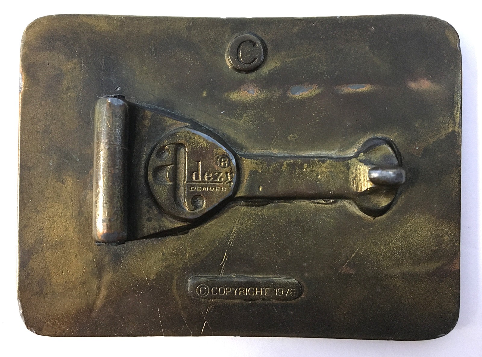 AJ Dezy Denver 1976 Ford Trucks Belt Buckle Brass Vintage