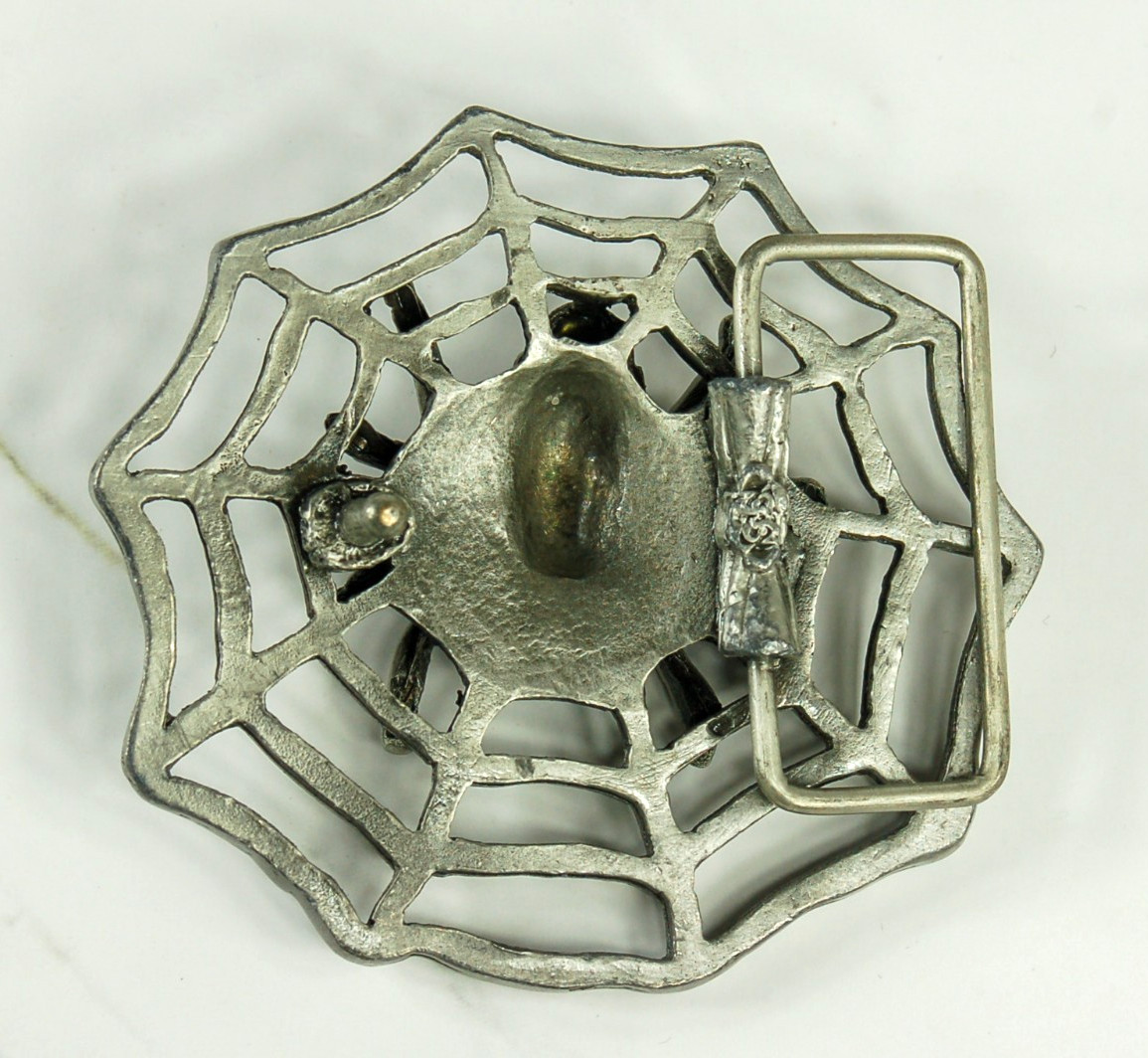 Spider and Web pewter belt buckle