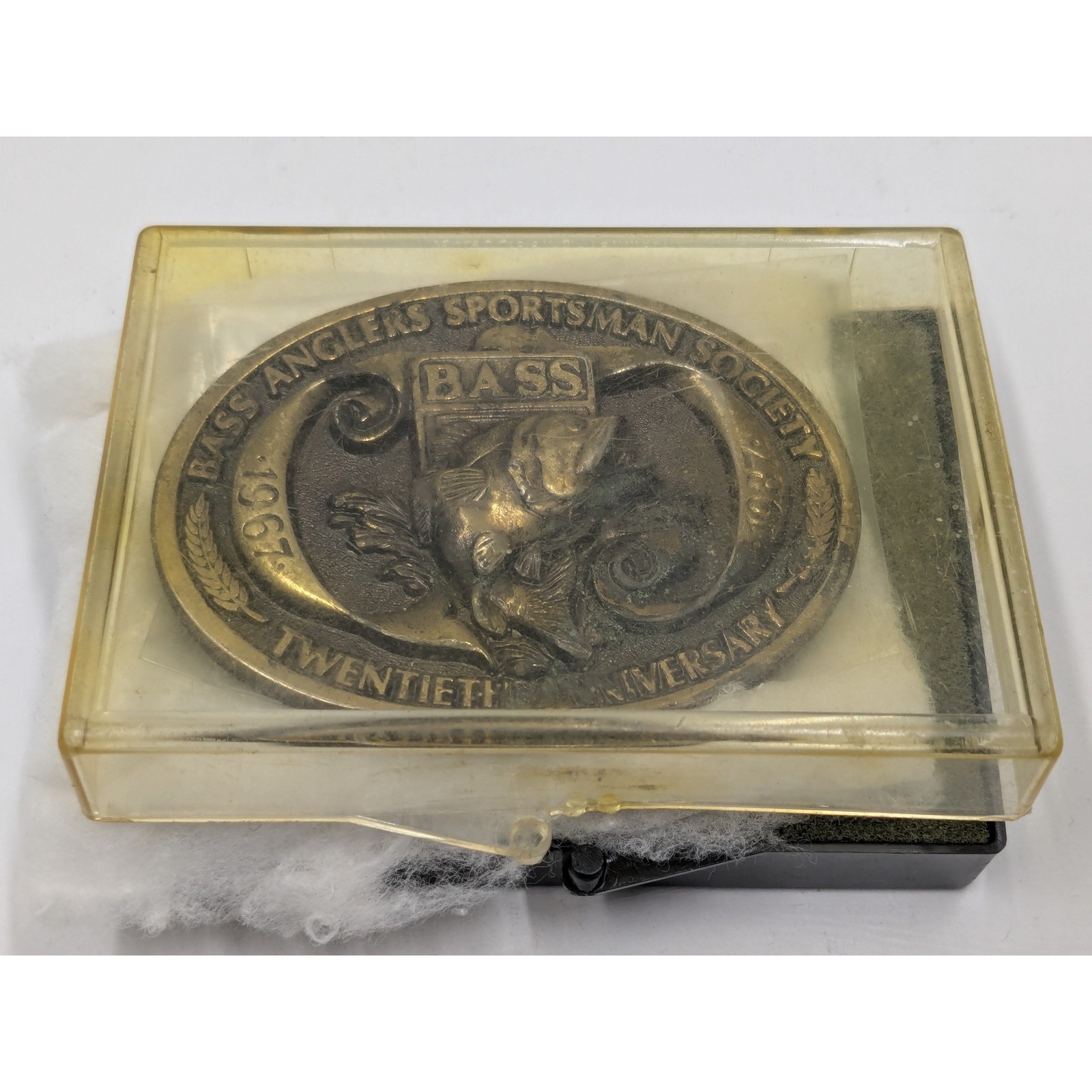 Vintage BASS Anglers Sportsman Society 20th Anniversary Belt Buckle 1967-1987