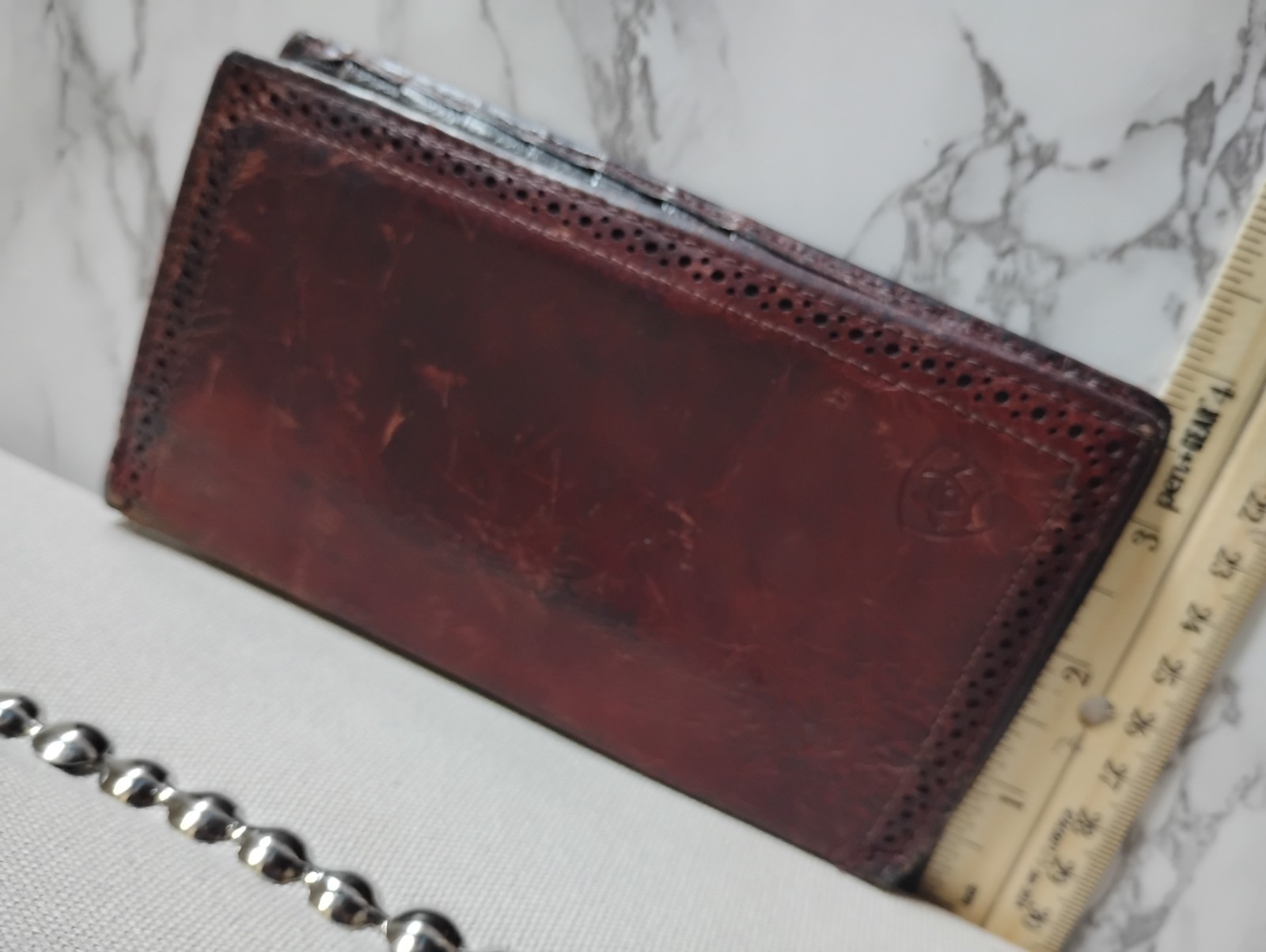 Ariat Leather Men&rsquo;s Rodeo Brown Wallet Western Checkbook Cover