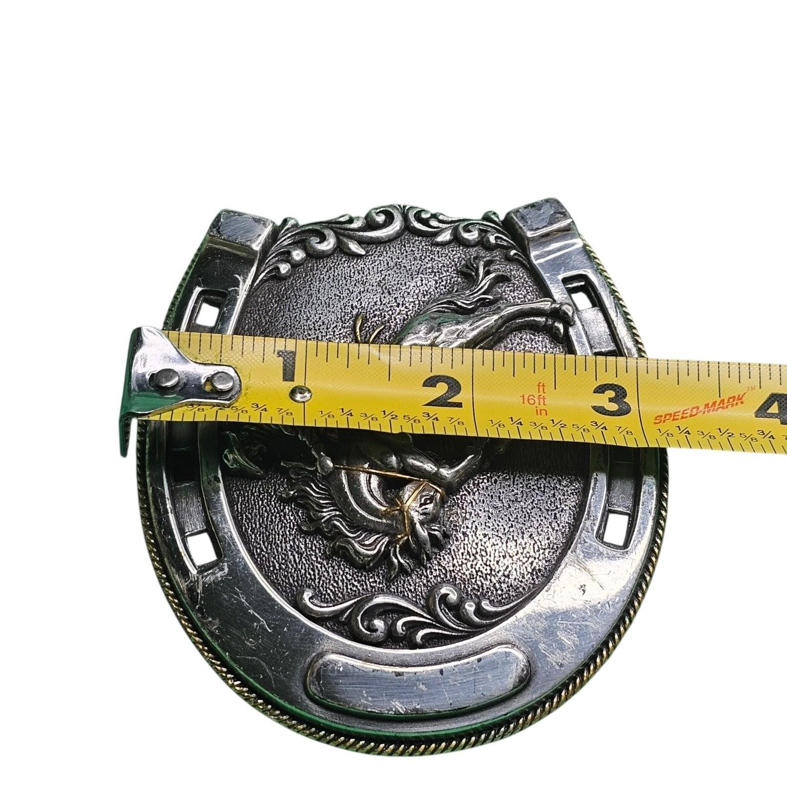 Western Style Men&rsquo;s Belt Buckle Silver Horse Rider