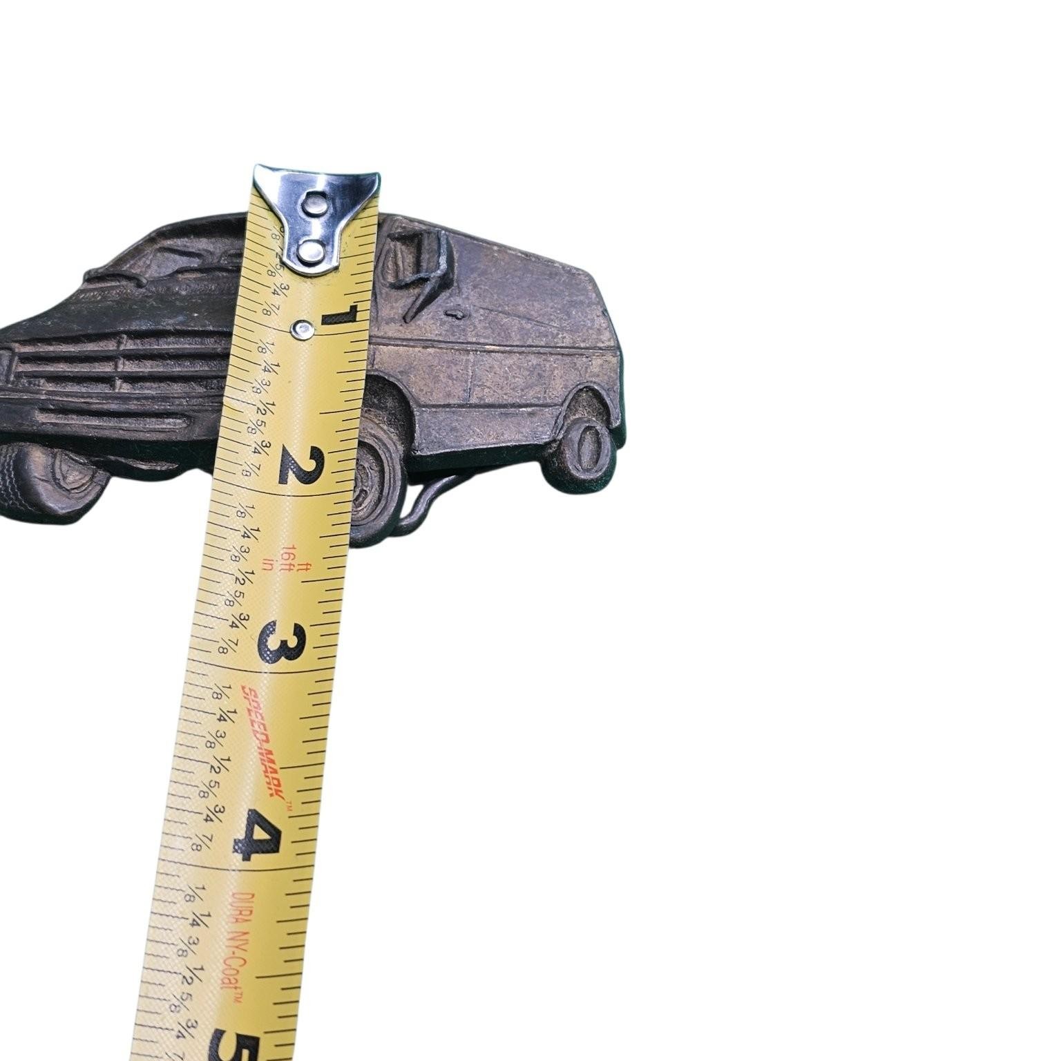 Vintage Metal Van Belt Buckle Rustic Truck Design