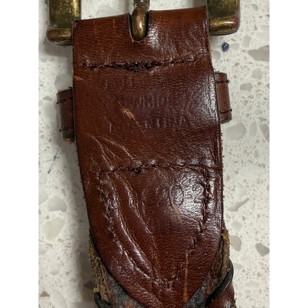 Argentina Cowhide Woven Braided Belt Mens 48&Prime; Brown Leather Western Brass Buckle