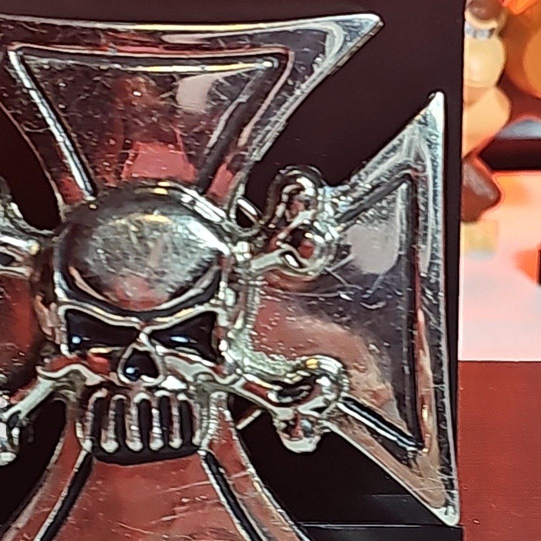 3-D Skull And Crossbones On Iron Cross Belt Buckle by Silver Star See Pics