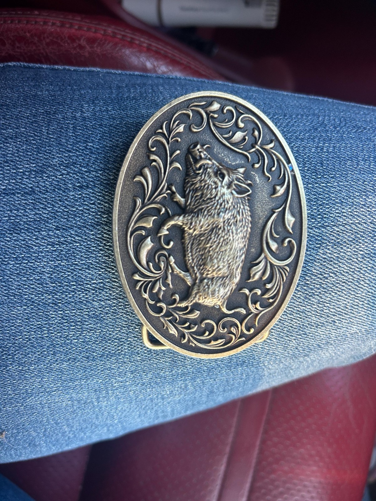 Bronze Wild Hog Belt Buckle Western Style Wild Boar Hunting Pig Solid Metal