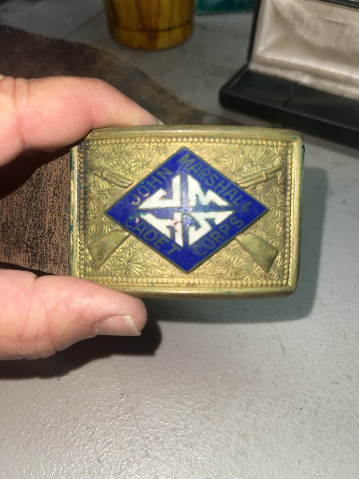 Vintage Rare 1940s 1950s John Marshall Cadet Corps Richmond VA Belt Buckle
