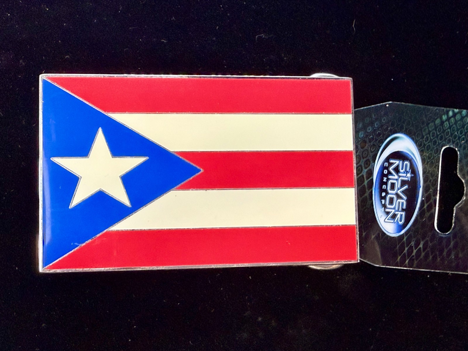Puerto Rico Flag Commemorative Patriotic 2004 Belt Buckle by Silver Moon