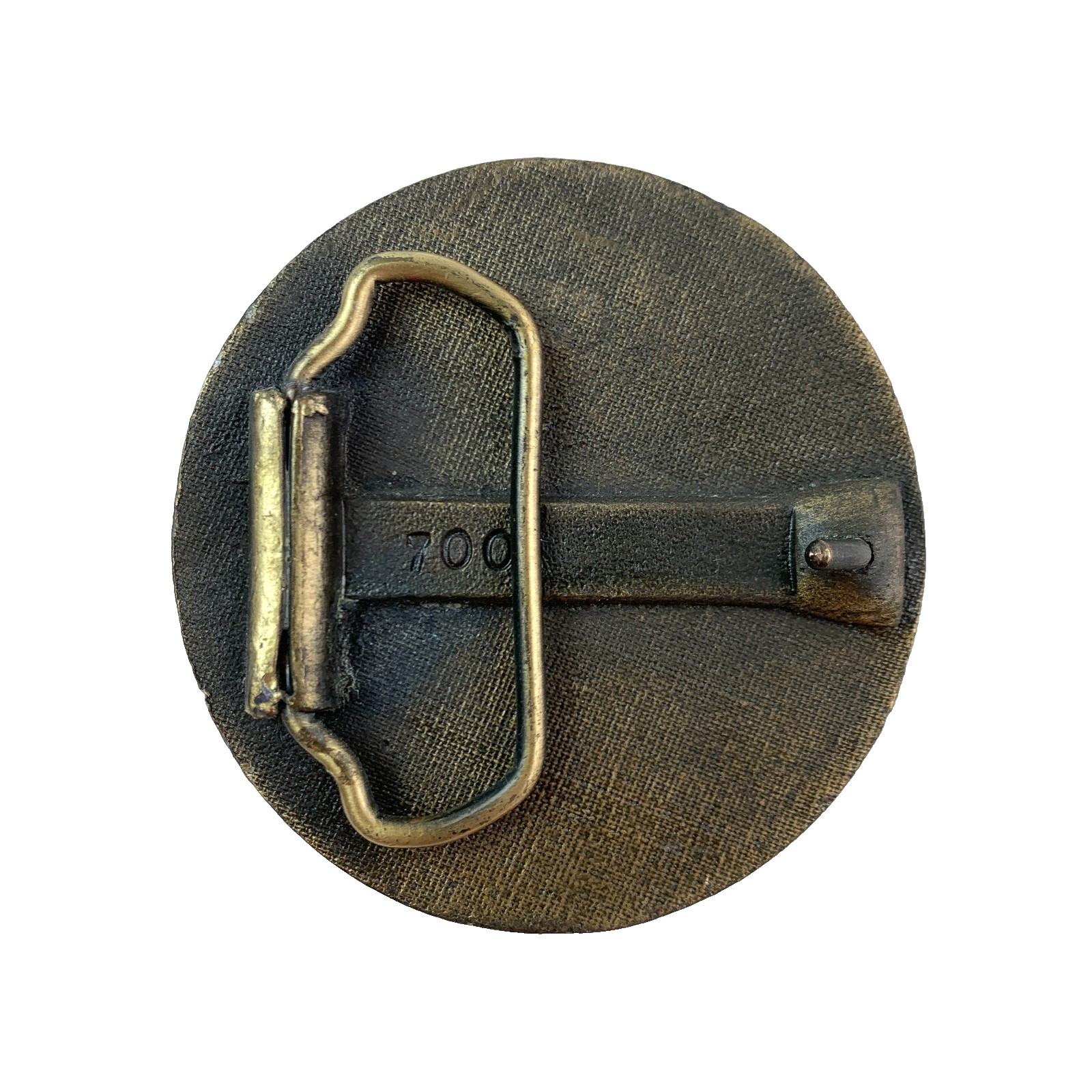 Vintage Shriners Masonic Crescent Scimitar Round Metal Belt Buckle