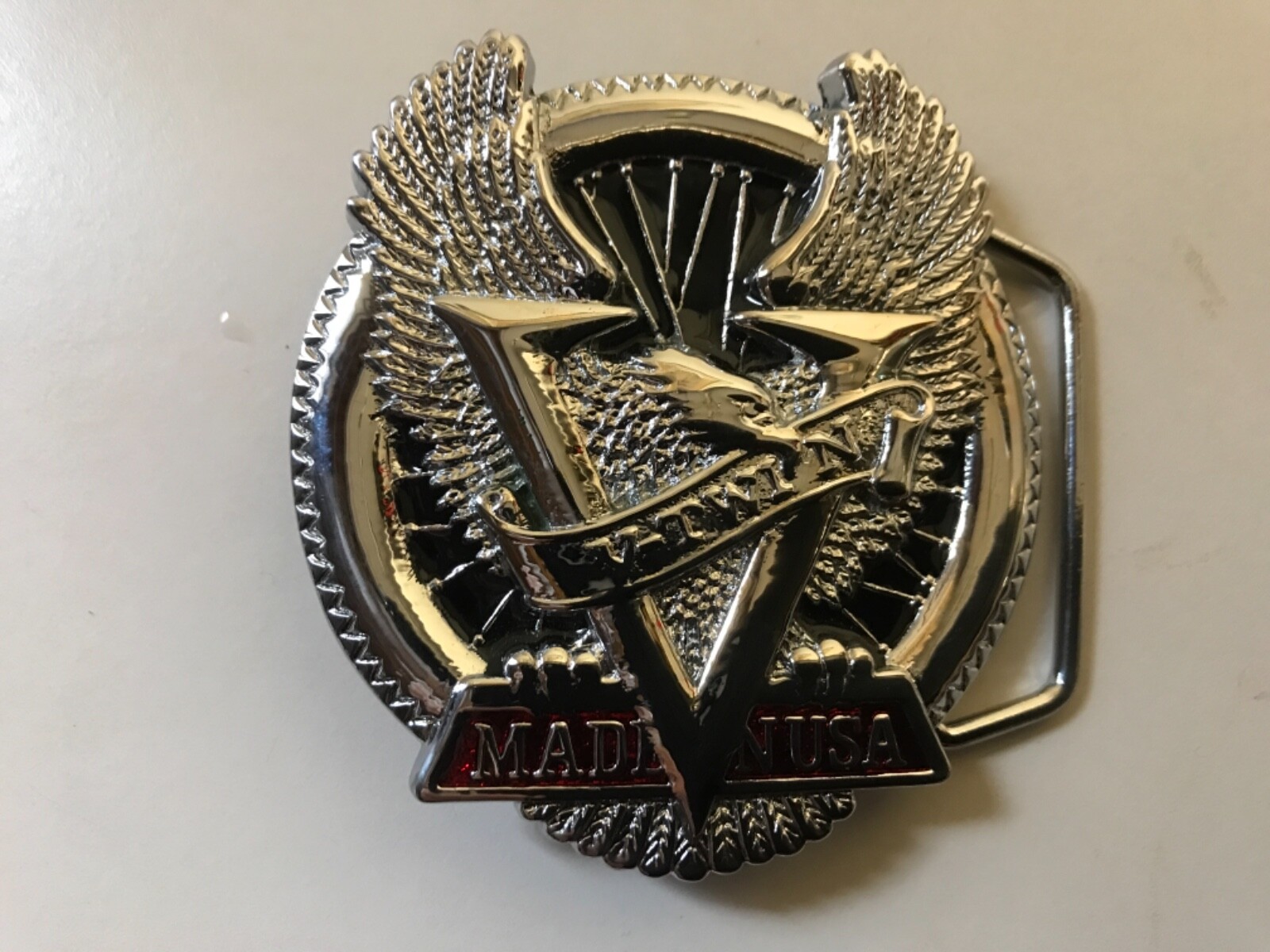 Rare men’s Harley-Davidson Eagle,V-Twin&Wheel solid brass belt buckle.Chrome