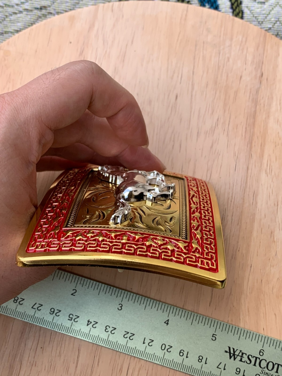 Western Buckle Gold Silver Red Running Horse Cowboy Fit 2 » Hebillas Vaqueras