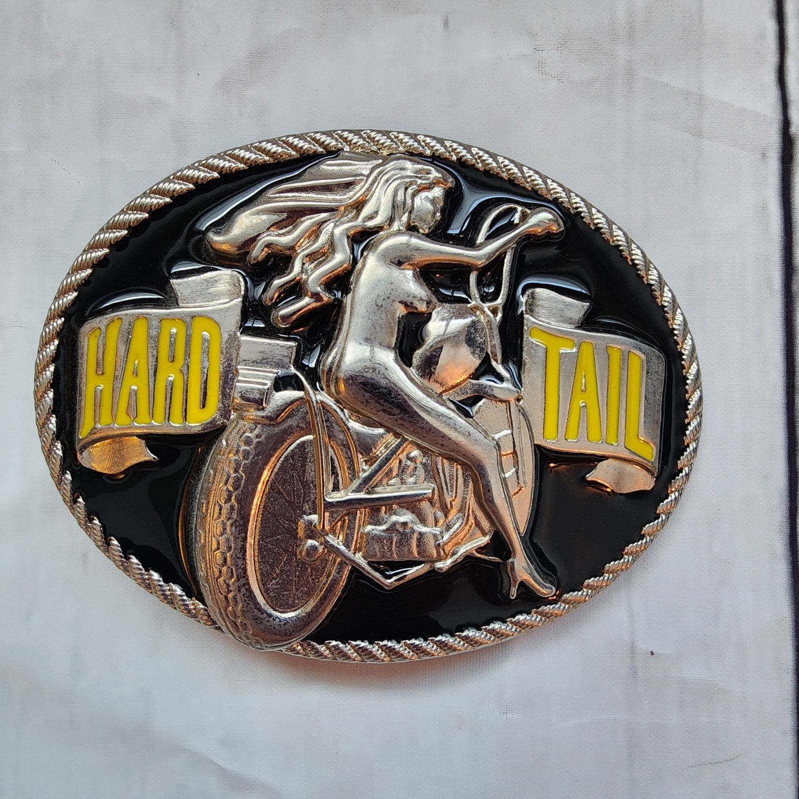 Hard Tail Sexy Woman Motorcycle Rider Biker Gang Metal Unisex Men’s Belt Buckle