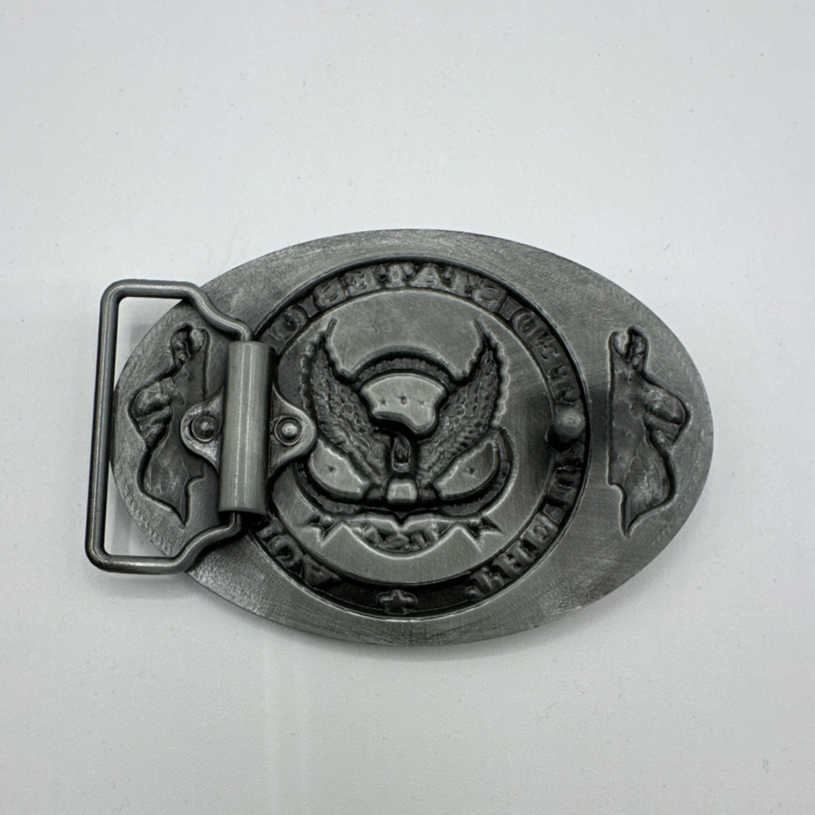 Patriotic Eagle Flag Western Metal Belt Buckle Antique Finish for Men 1.5&Prime;