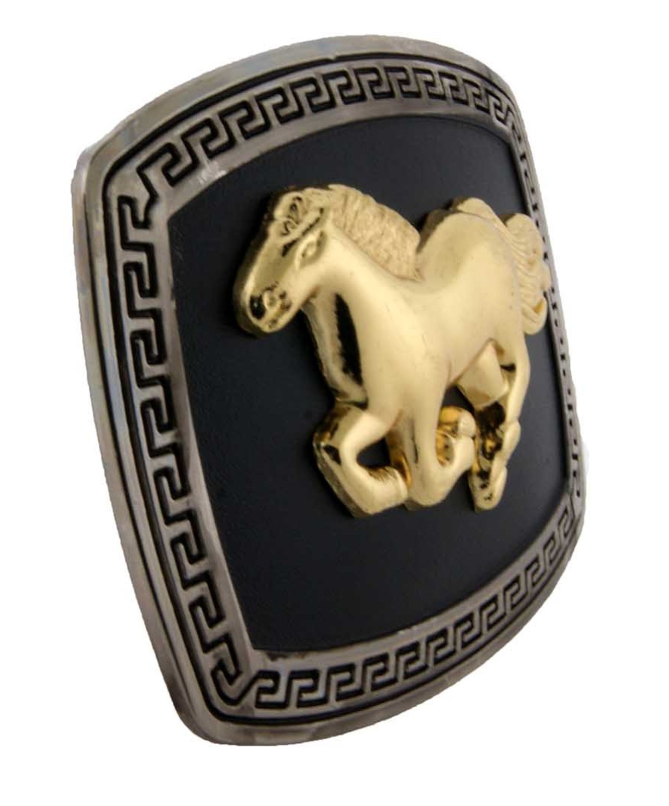 Running Horse Belt Buckle Rodeo Large Western Costume Metal Fashion Gold Black