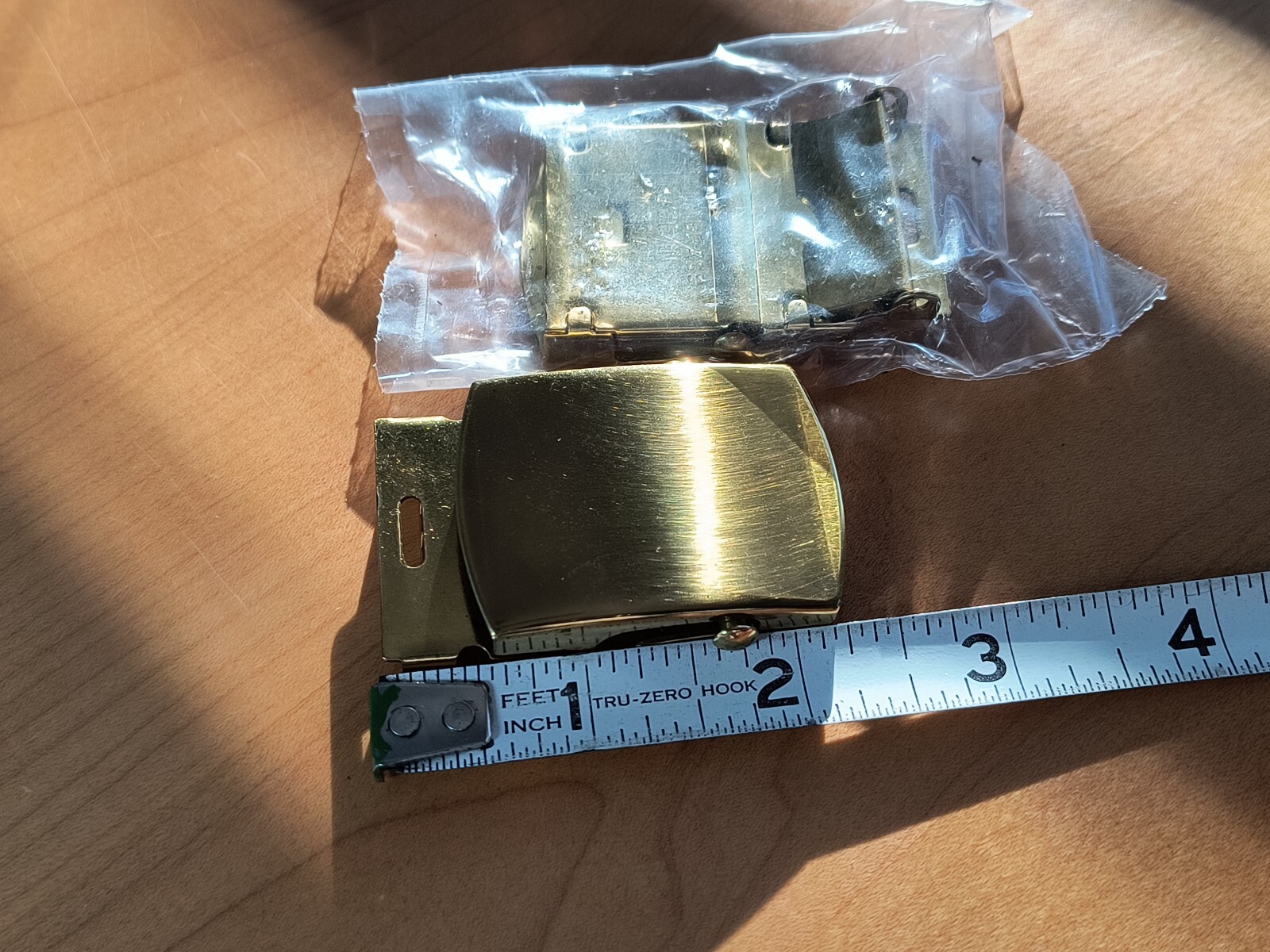 2 Solid Brass Military Web Belt Buckle 1.25&Prime; Made in USA. New in plastic Bag.