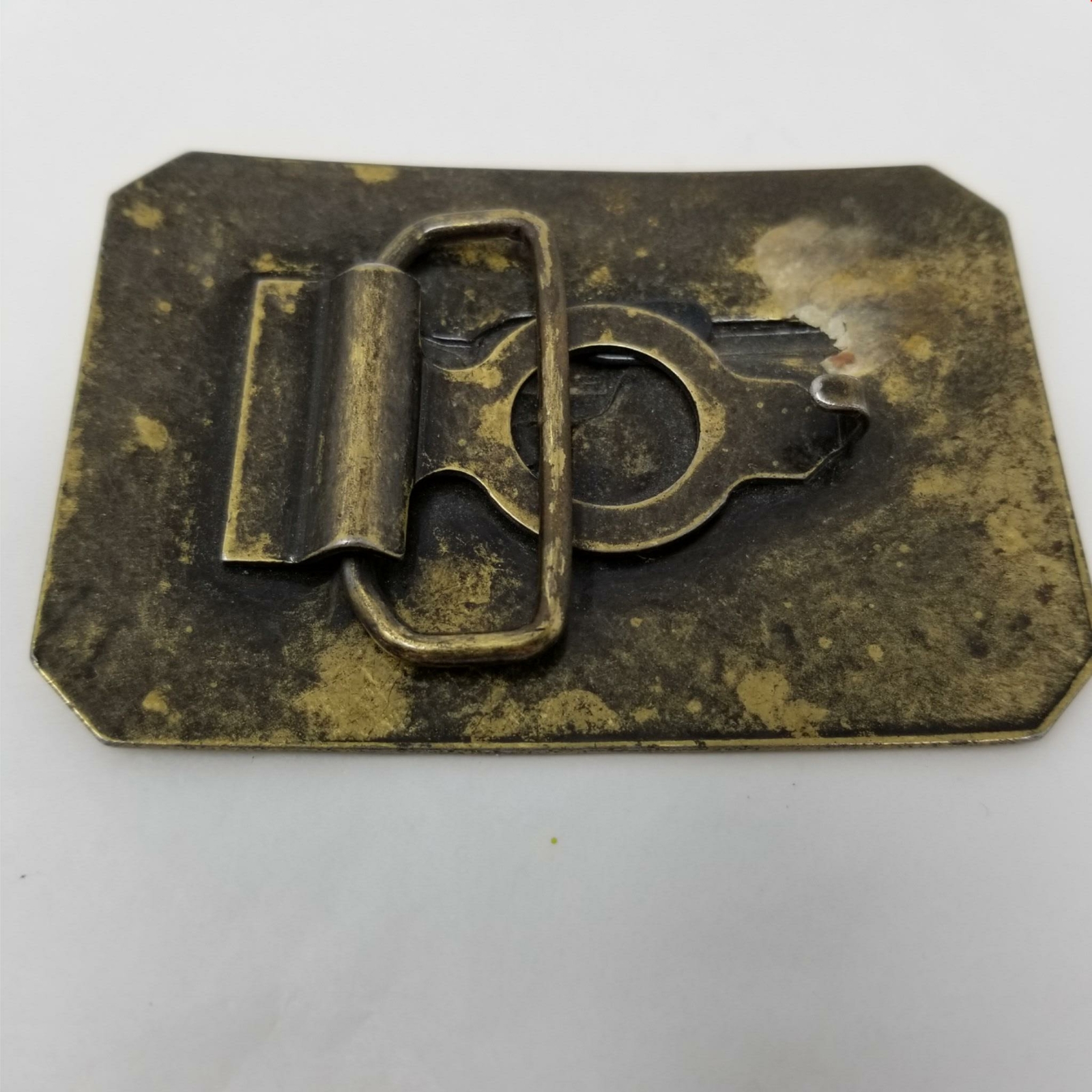 Vintage Bronze-Tone Metal Rectangular Belt Buckle Size L 3.25 x W 2.25 inches