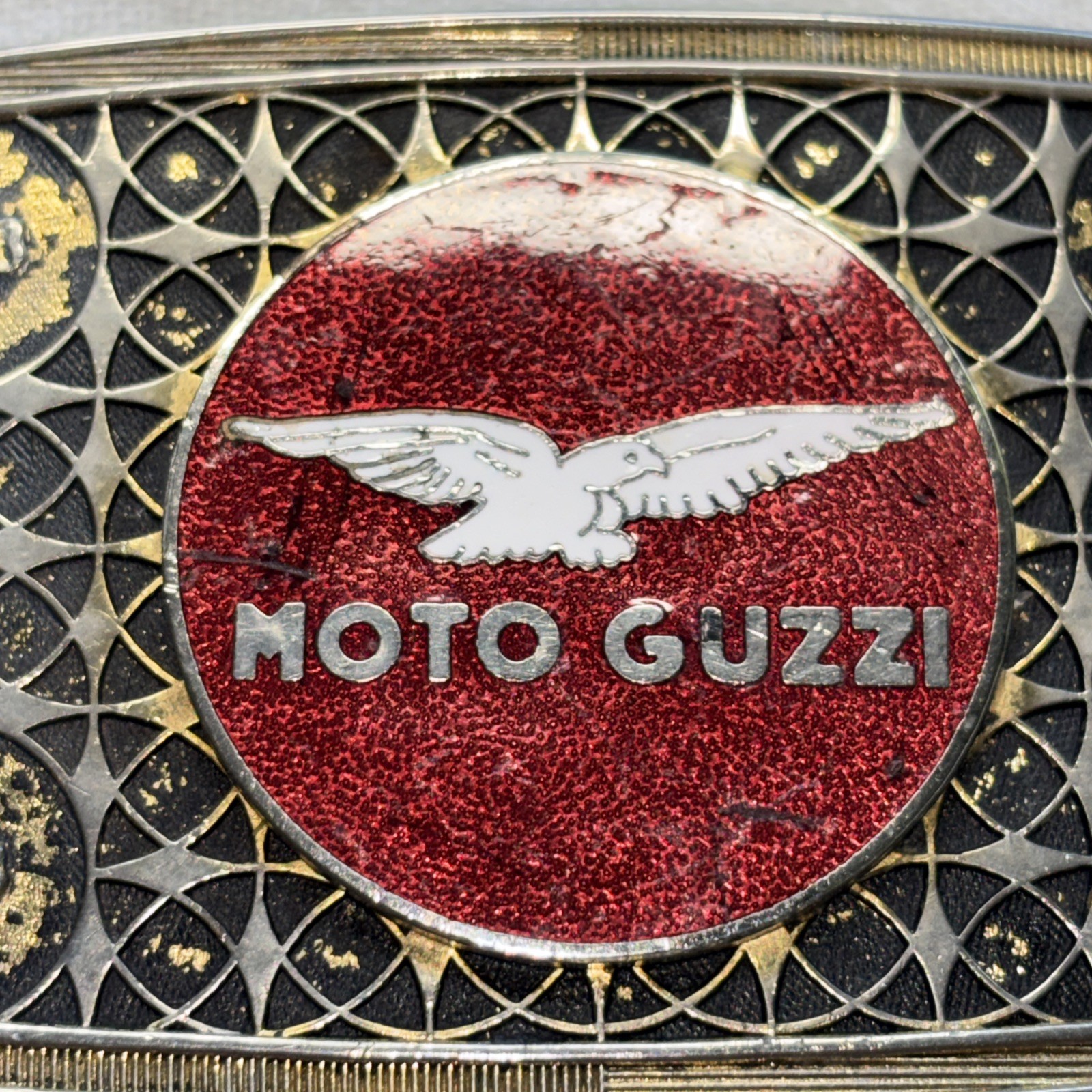 MOTO GUZZI MOTORCYCLE BELT BUCKLE-Vintage
