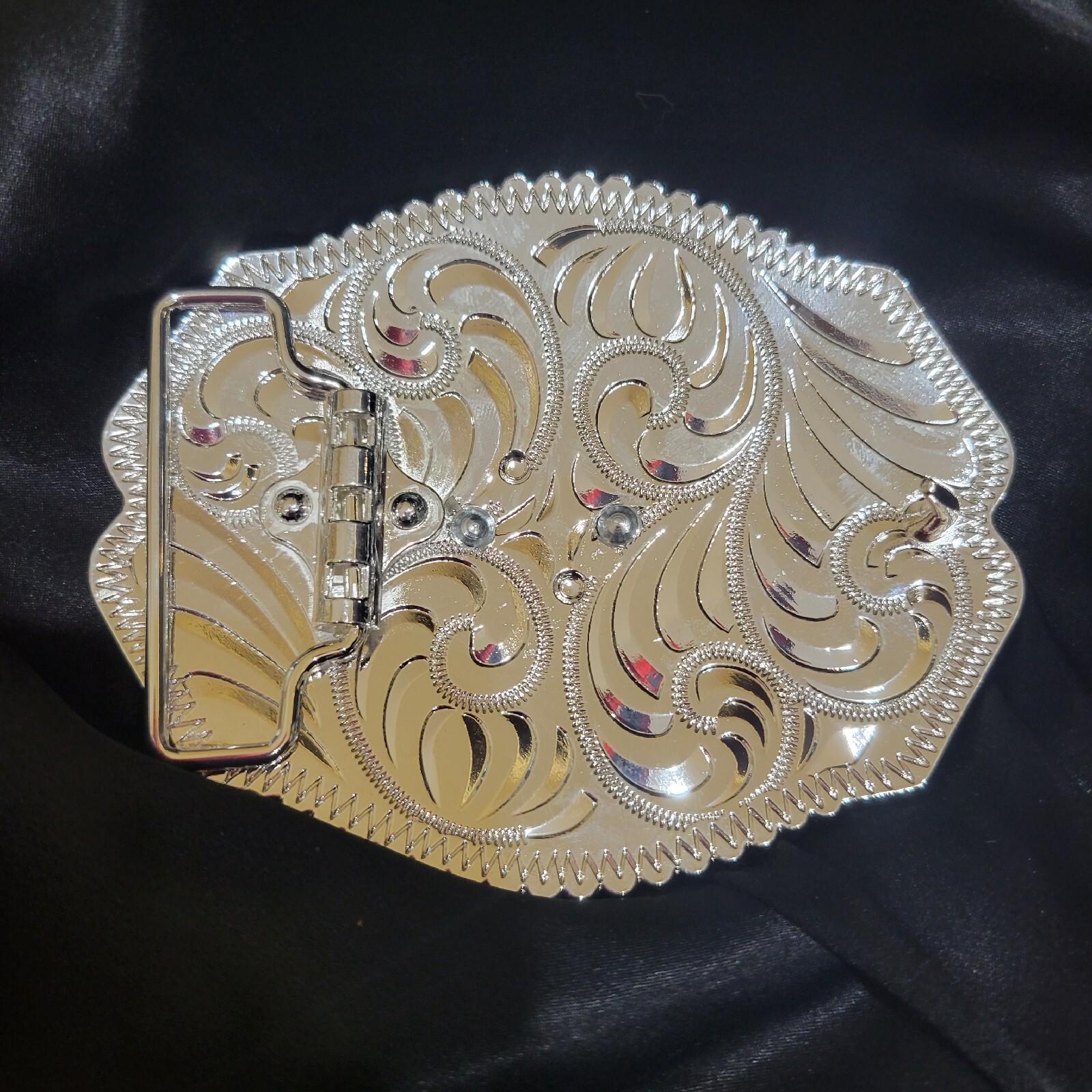Saint jude San Judas Western belt Buckle Gold Silver Heavy gold silver Red Stone