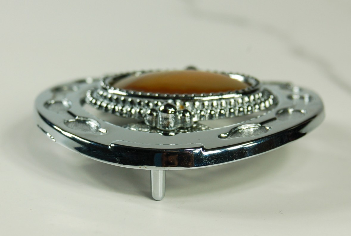 Horseshoe western belt buckles for men brown oval agate stone