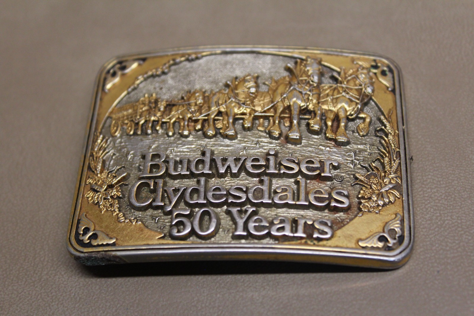 Vintage Budweiser Clydesdales 50 Years Belt Buckle First Edition New 1983