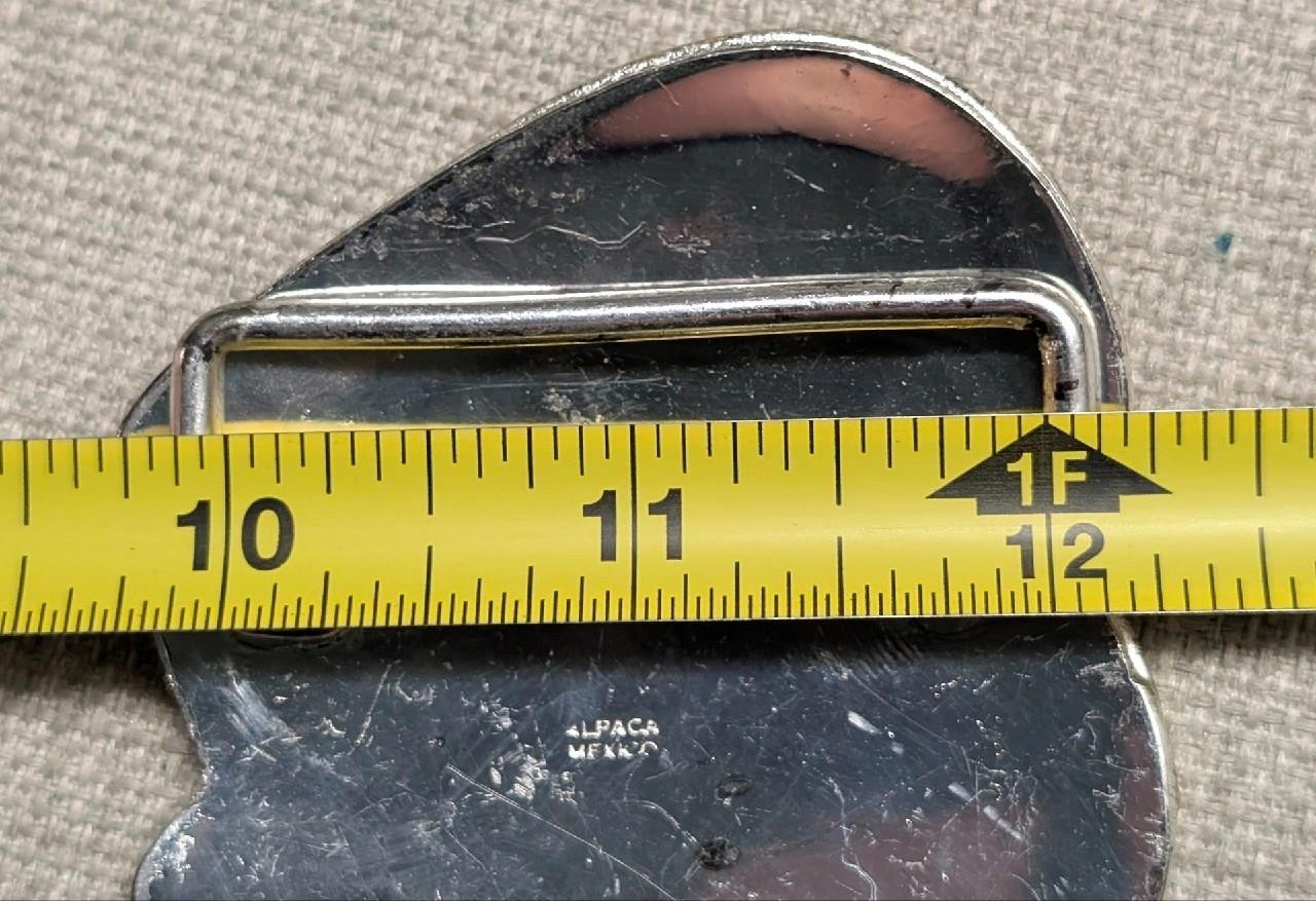 vintage DOUBLE HEARTS belt buckle WESTERN german silver ALPACA cowboy rodeo