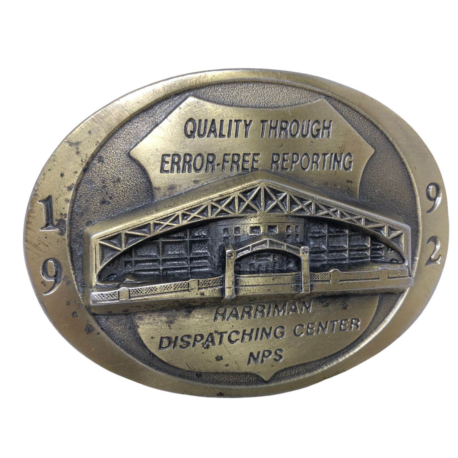 Quality Through Error-Free Reporting Harriman Dispatching Center NPS Buckle 1992