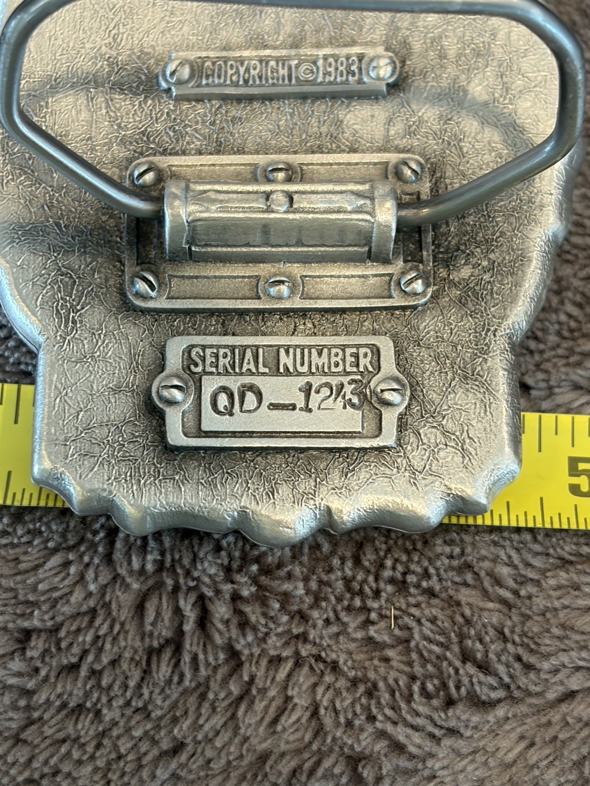 Vintage 1980s Great American Belt Buckle Co- Pewter & Enamel American Bald Eagle