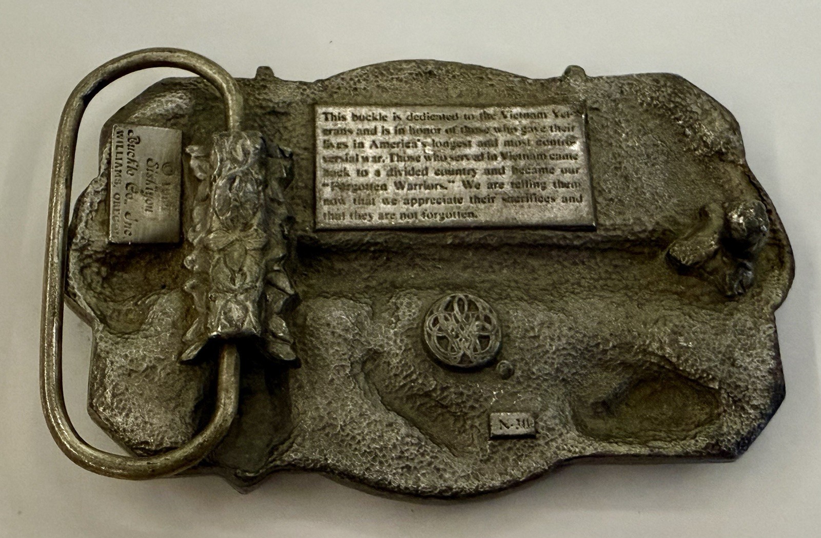 Vintage 1985 Vietnam Veteran Belt Buckle-USA Made- “The Forgotten Warrior”