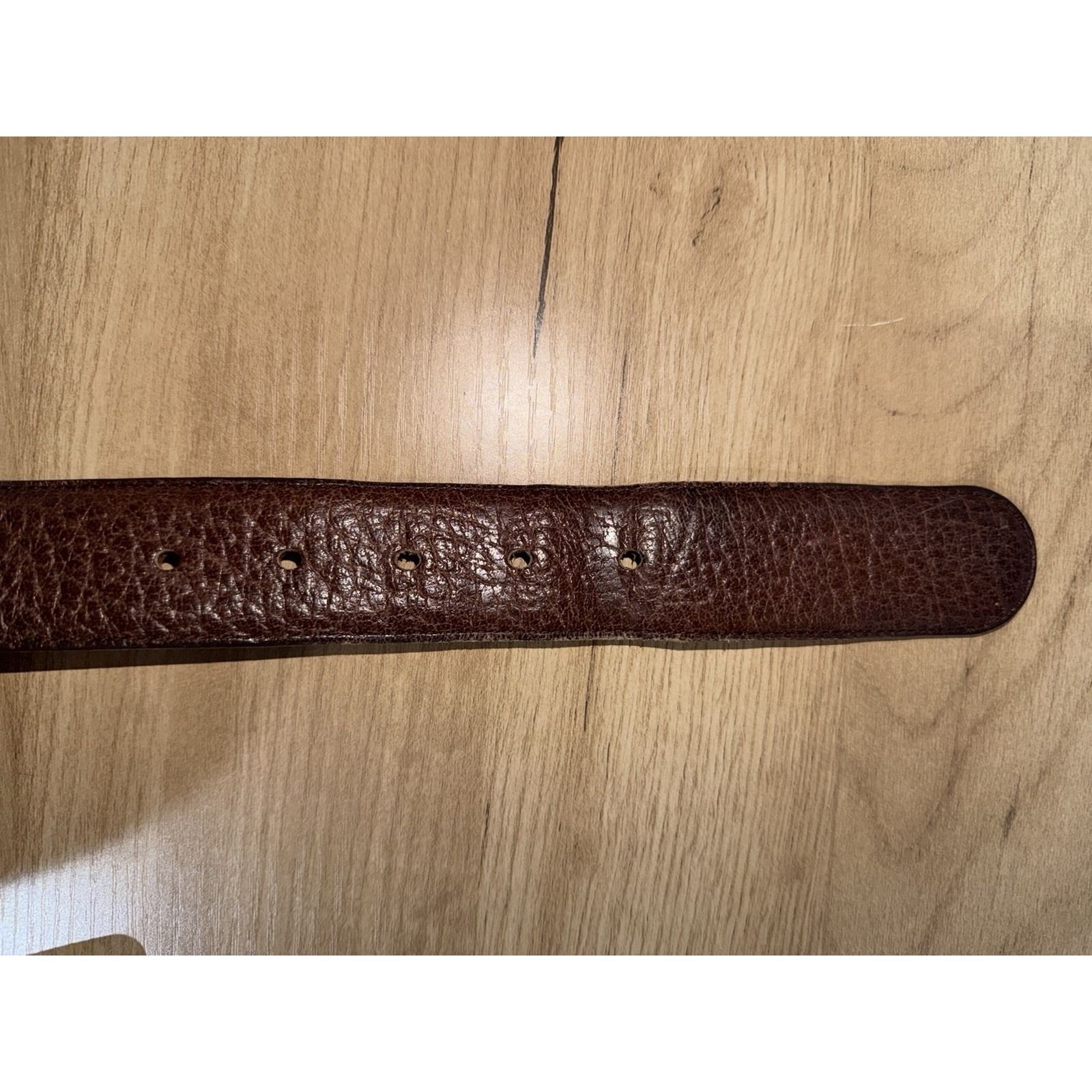 COACH Water Buffalo Leather Belt 30 Brown Gold Brass Buckle USA 8800 Vtg 34.5&Prime;
