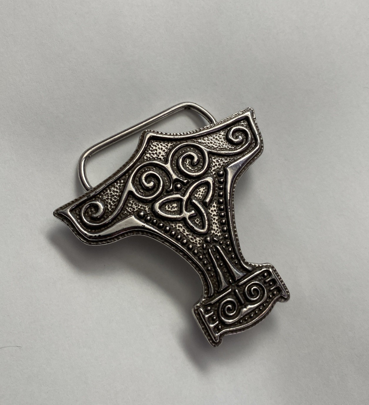THORS HAMMER Silver Metal Belt Buckle Mjolnir Viking