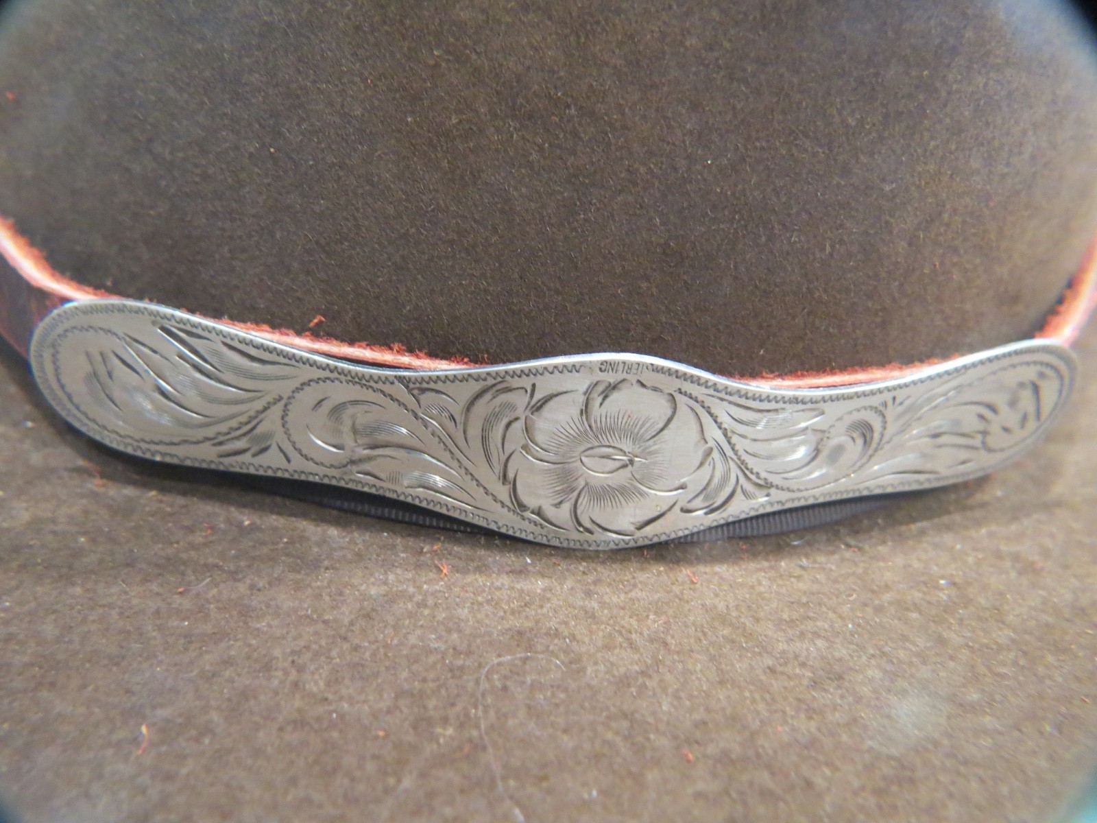 Sterling Silver Southwestern Hand Tooled Concho Hat Band #5