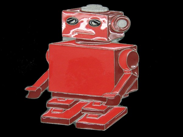 UC07141 REALLY COOL DIECUT **ROBOT** ART PEWTER BELT BUCKLE