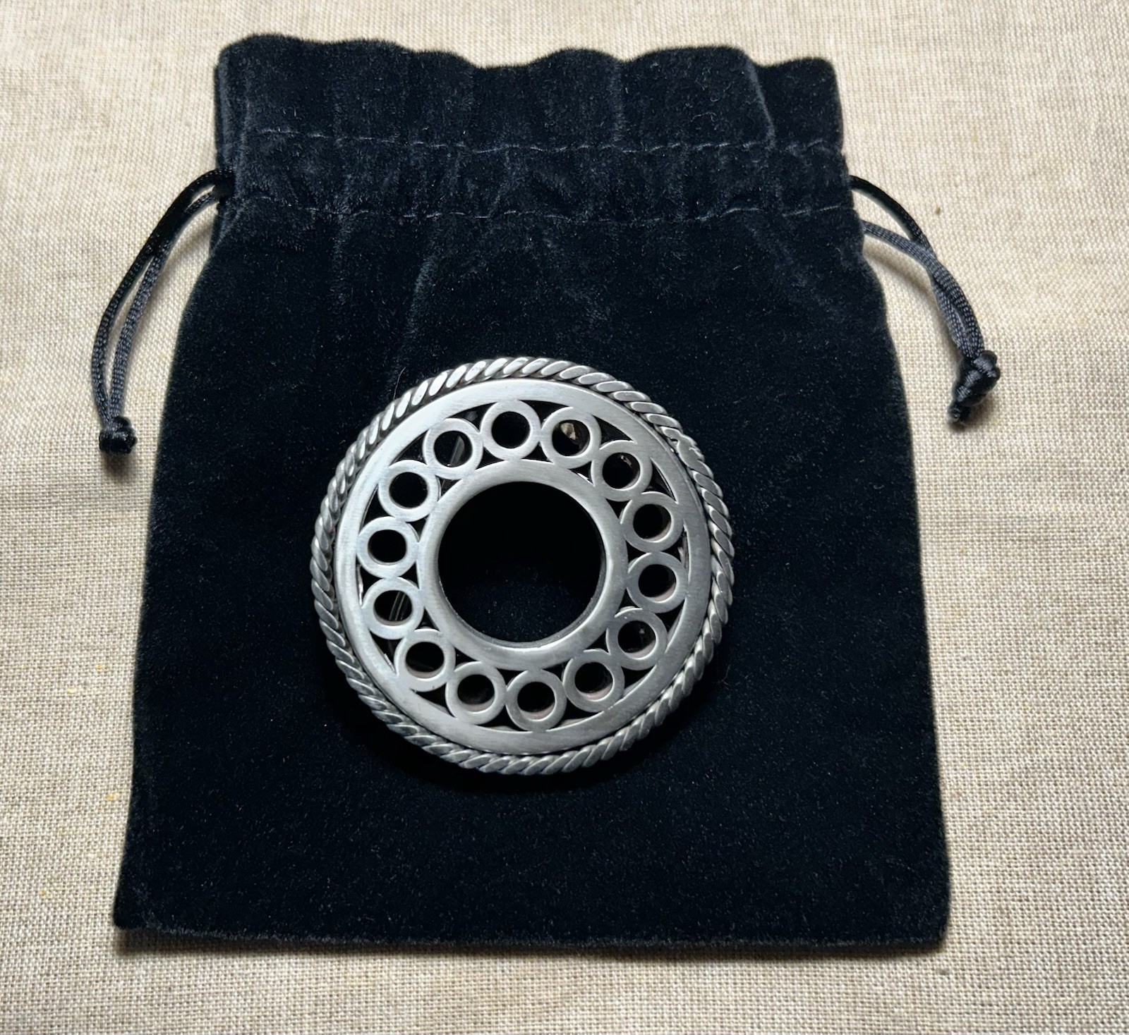 Vintage Style Round Belt Buckle Silver Tone Western Concho 2.5”