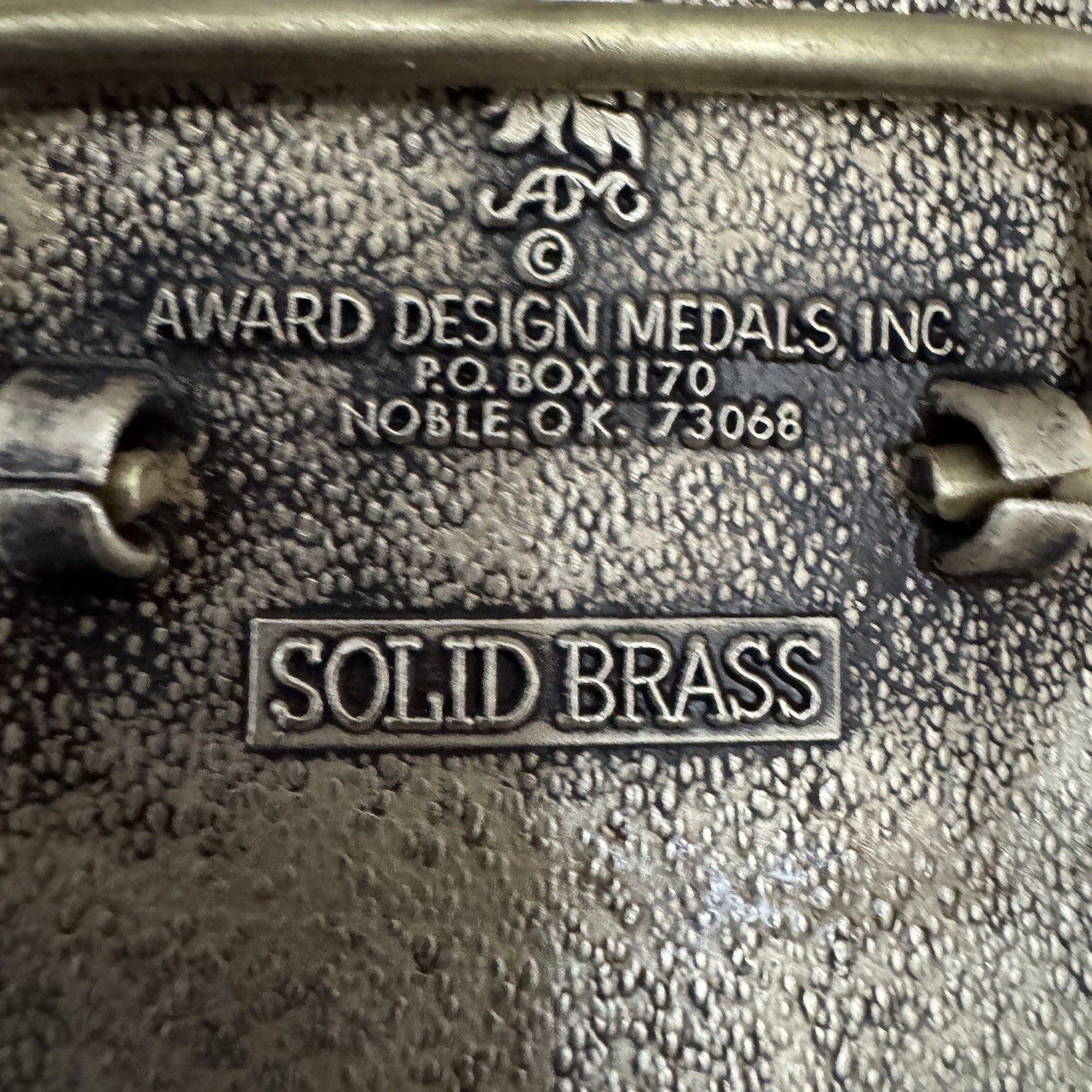 Award Design Medals Vintage Solid Brass Biker Belt Buckle Eagle Motorcycle USA