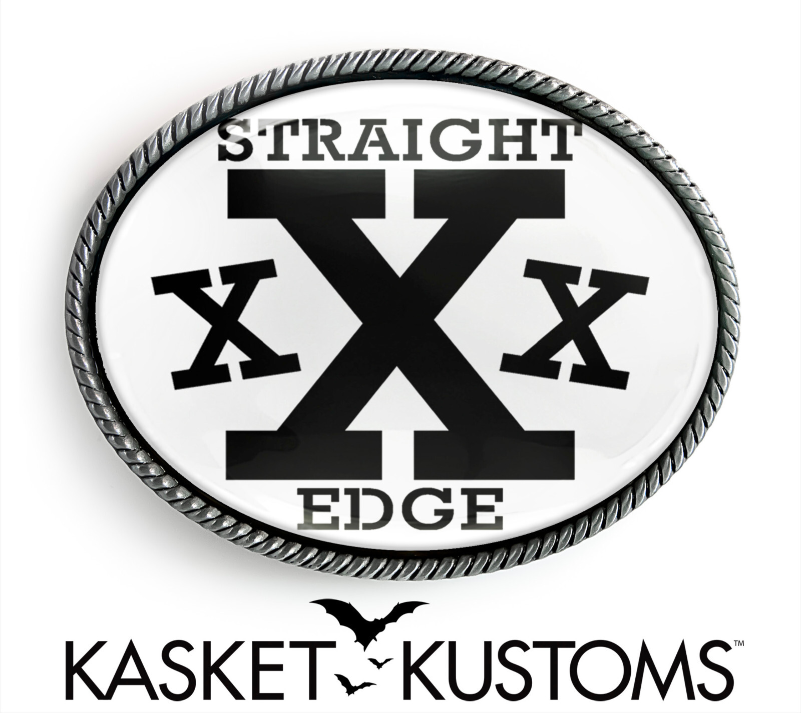 Straight Edge Belt Buckle – Sobriety Hardcore Punk Handmade Buckle – 281