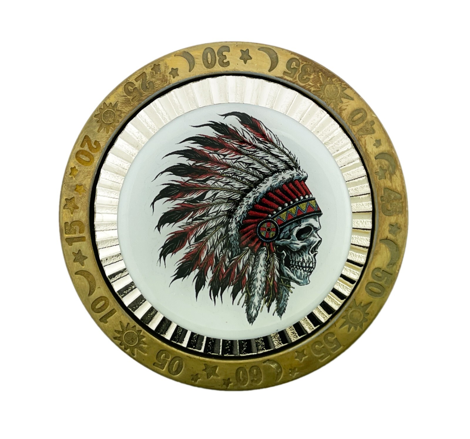 Native Indian Chief American Spinner Skull Belt Buckle Men Women Rare Vintage