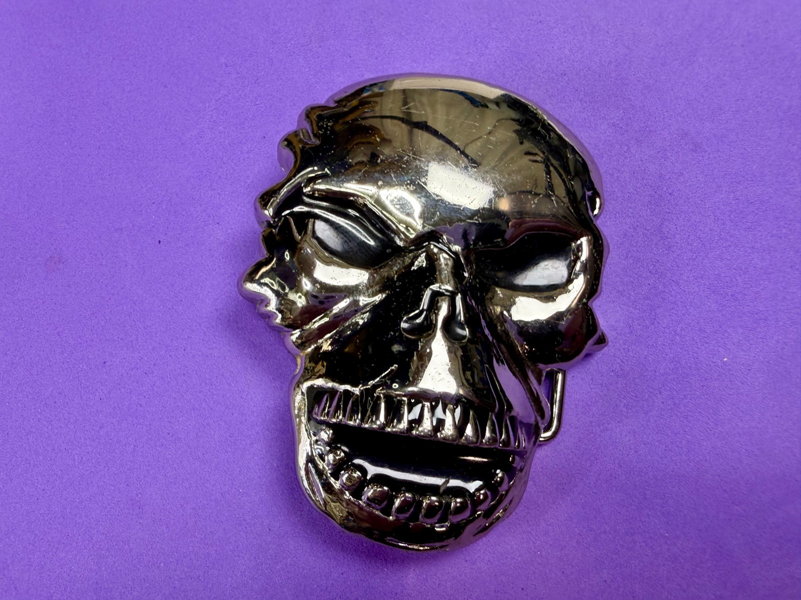 Creepy Skull Open Mouth Halloween 3D Gothic Punk Dimensional Belt Buckle