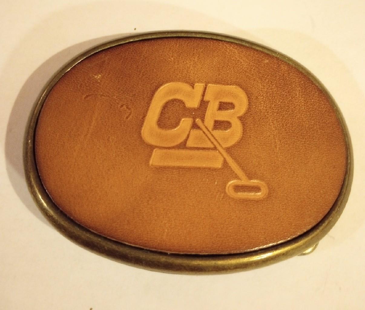 Vintage Belt Buckle 1970s El Cid Leather in Brass Oval 3-1/2 x 2-1/2&Prime; CB Radio !
