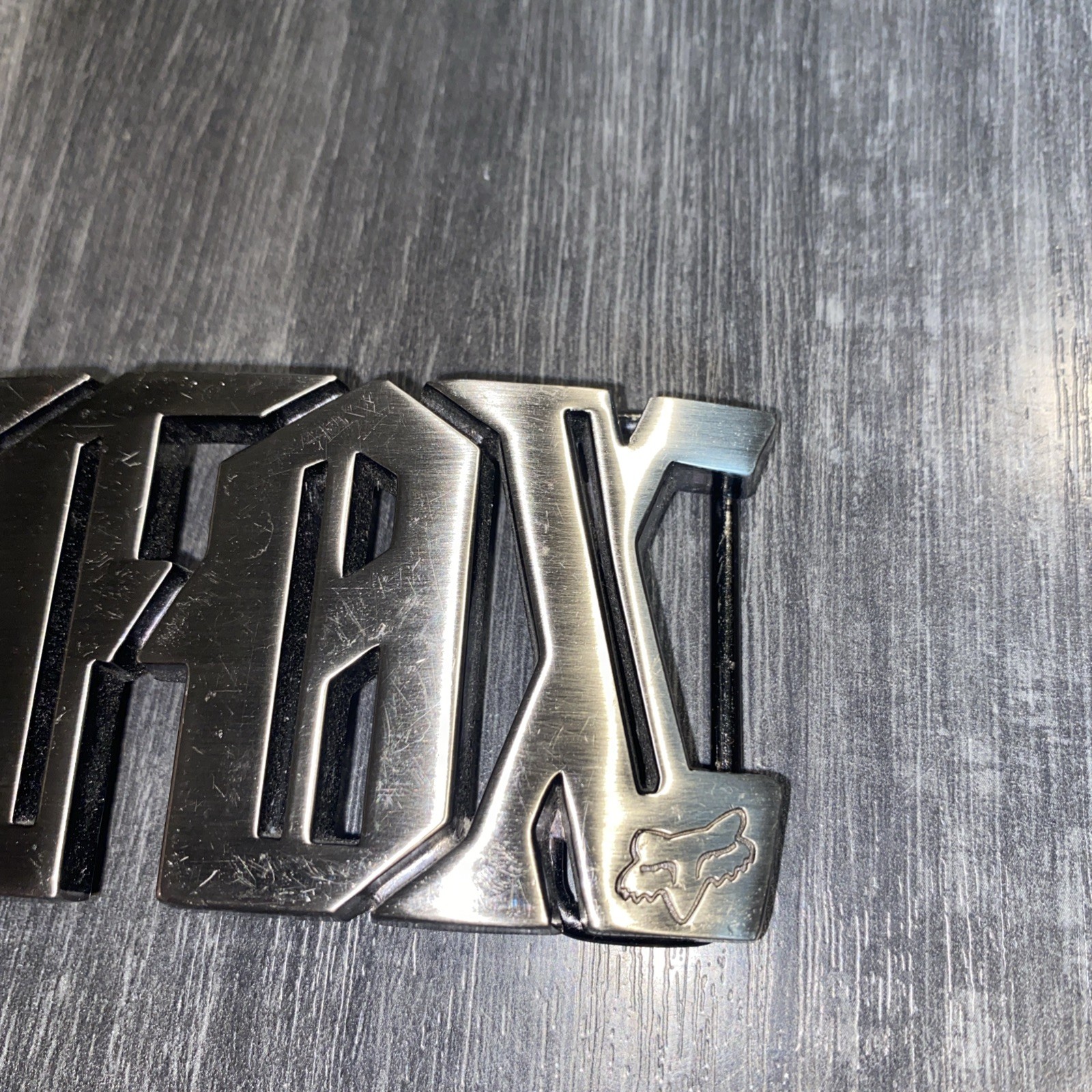 Fox Racing Belt Buckle Metal Silver Logo Motocross BMX MTB Skate Y2K Style