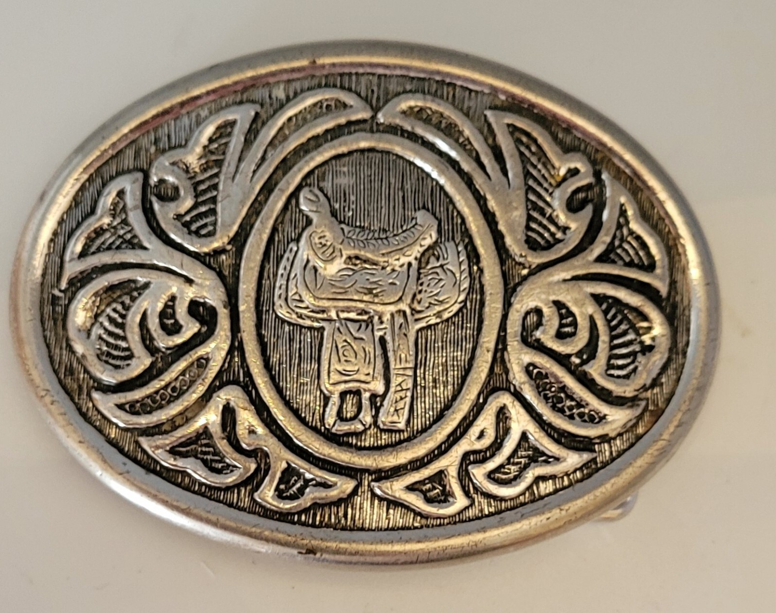 VINTAGE Avon Horse Saddle Western Belt Buckle 80s