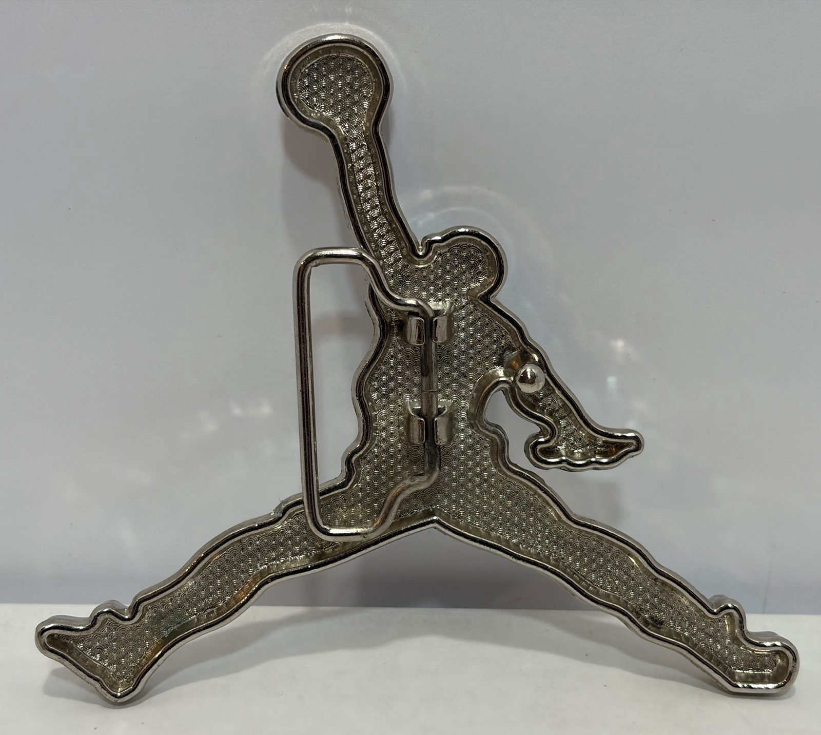 Iced Out Rhinestone Jordan Jumpman Belt Buckle Silver Custom Bling 4.5&Prime;x4&Prime;