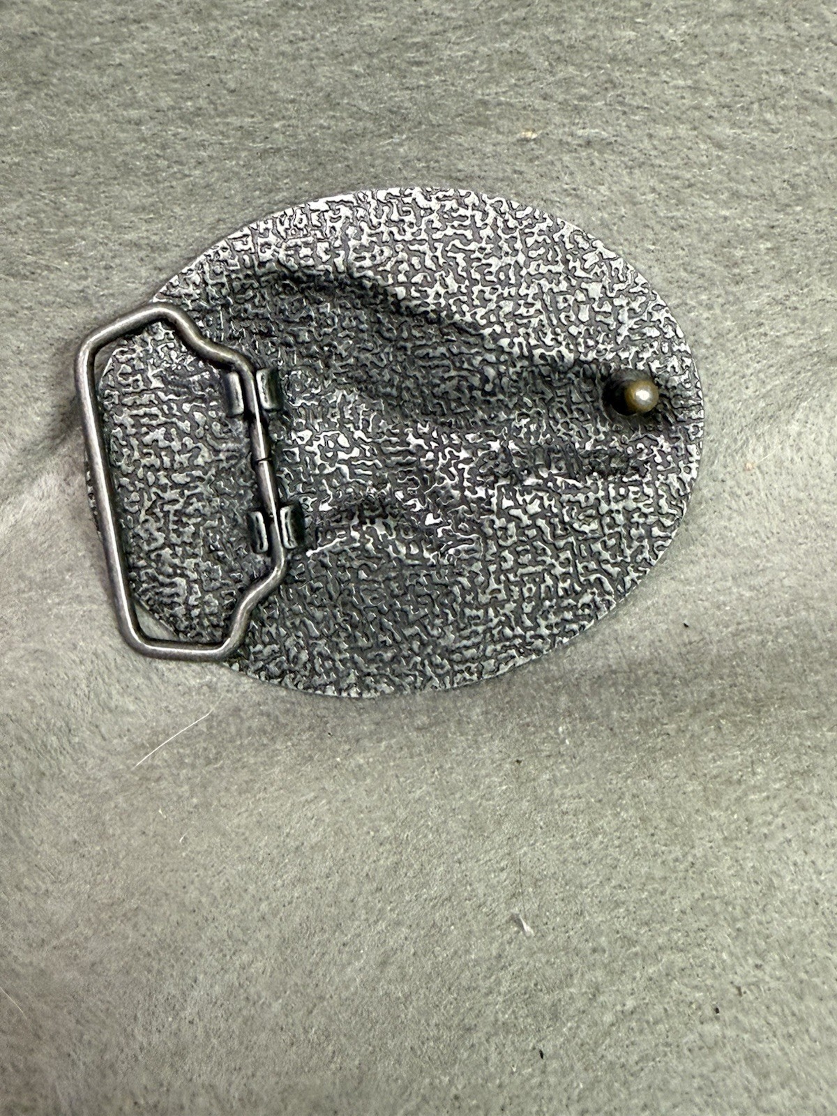 VINTAGE 3 1/4 INCH BY 2 3/4 INCH SILVER EAGLE BELT BUCKLE