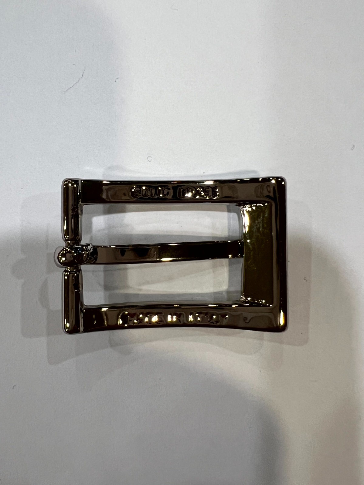Solid Brass Polished Nickel Belt Buckle Made in Italy Fits 0.79&Prime; Belt Strap